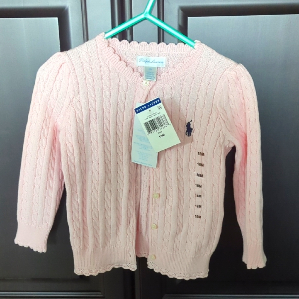 Ralph Lauren Light Pink Cable Knit Sweater
